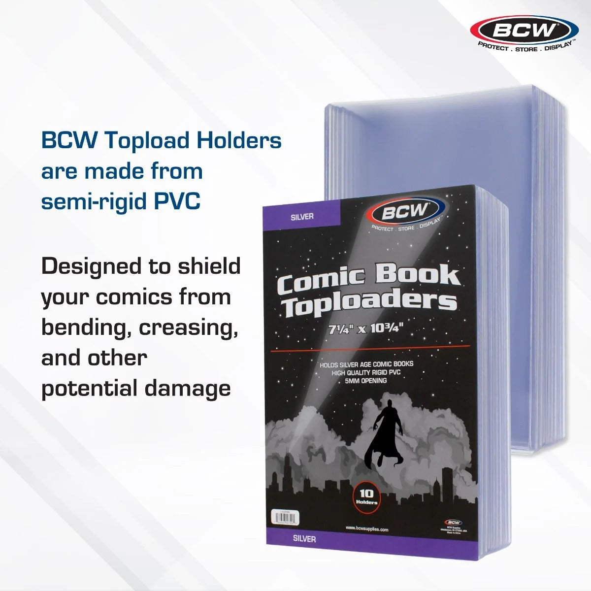 Silver Comic Topload Holder - BCW