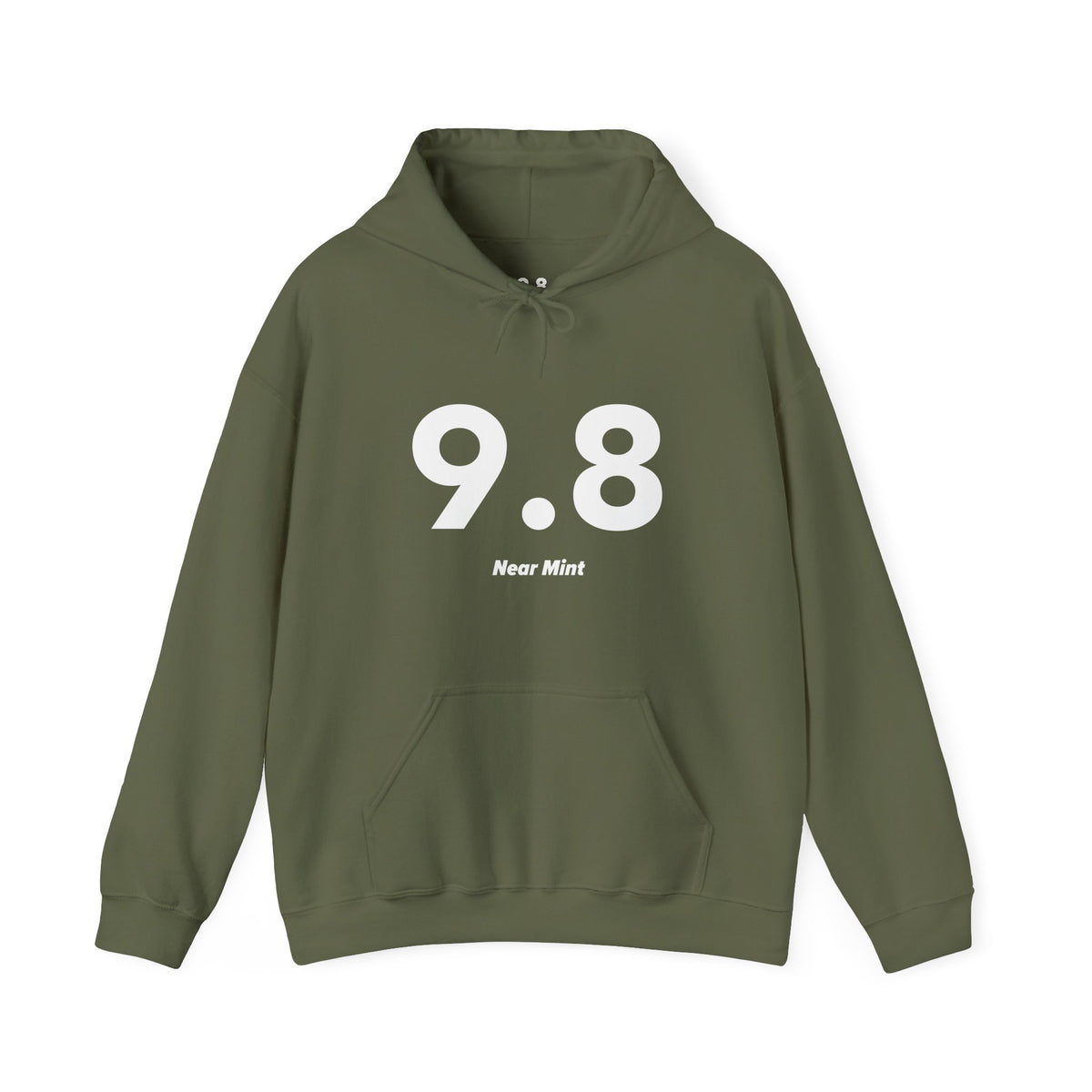 9.8 Near Mint - Unisex Hoodie - Full Chest - White Text