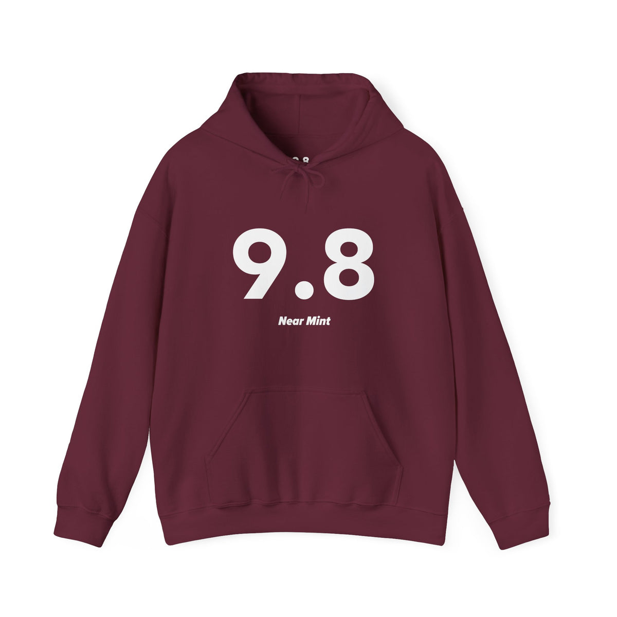 9.8 Near Mint - Unisex Hoodie - Full Chest - White Text