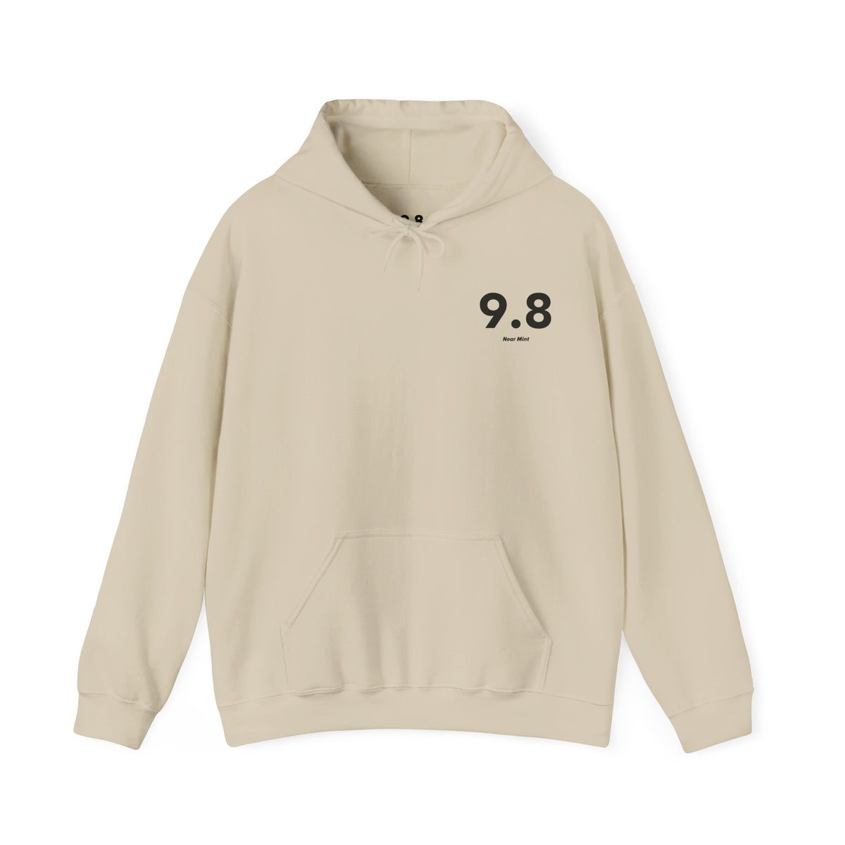9.8 Near Mint - Unisex Hoodie - Left Chest - Black Text
