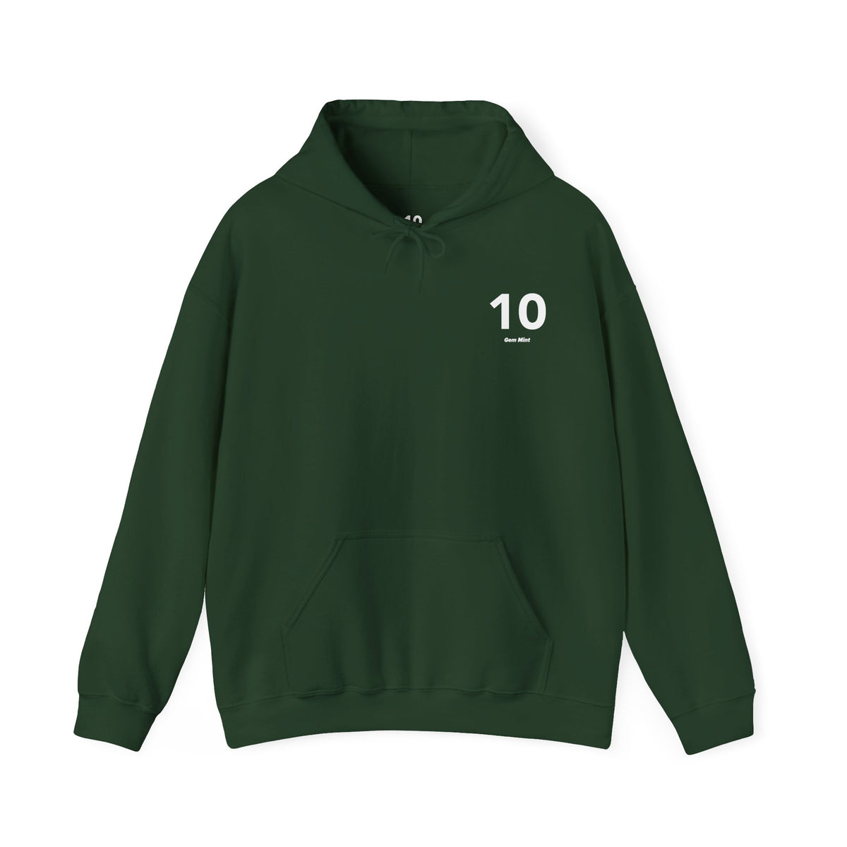 10 Gem Mint - Unisex Hoodie - Left Chest - White Text