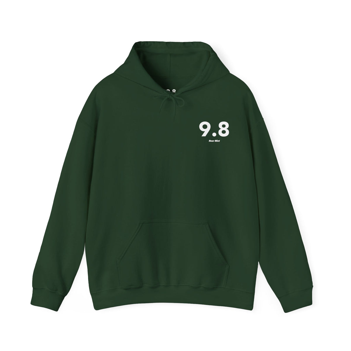 9.8 Near Mint - Unisex Hoodie - Left Chest - White Text