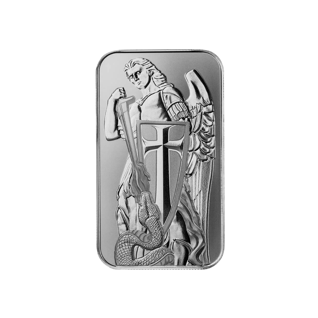 Archangel Michael 1 oz Silver Bar – Brilliant Uncirculated / Collector Favorite – BU – Scottsdale Mint