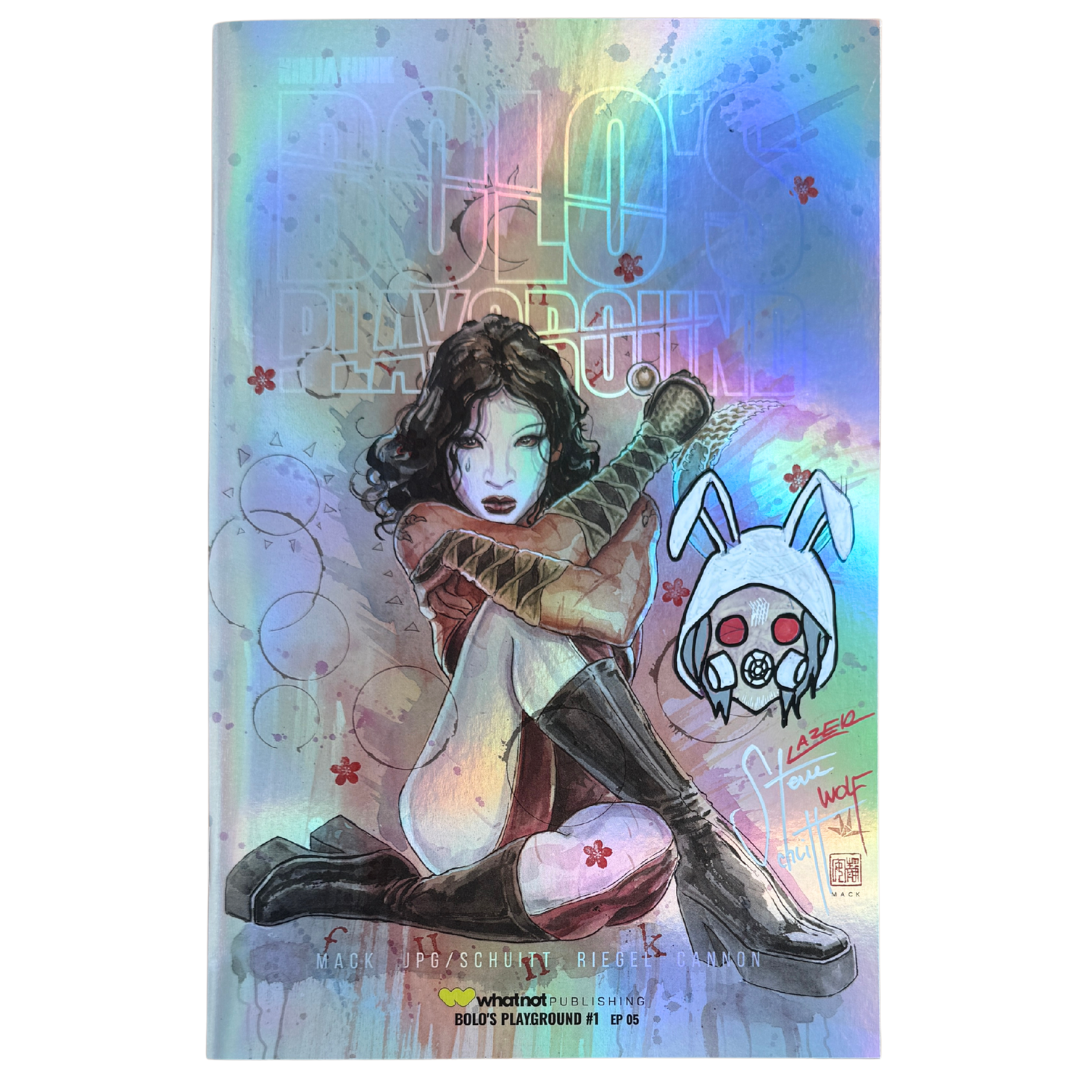Ninja Funk: Bolo’s Playground #1 – David Mack Reveal Variant / Signed & Sketched Foil Edition – NM – 2023 (Whatnot Publishing)