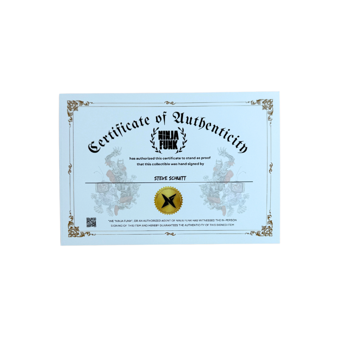 Ninja Funk #1 β Signed & Sketched by Steve Schuitt / JPG McFly Run The Jewels Pink Foil Virgin (Limited to 100) β NM β 2022 (Whatnot Publishing)