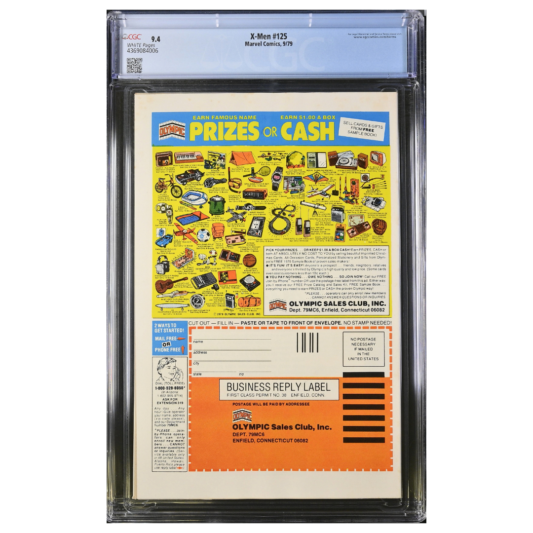 X-Men #125 – 1st Appearance of Proteus / Return of Phoenix – CGC 9.4 – 1979 (Marvel Comics)