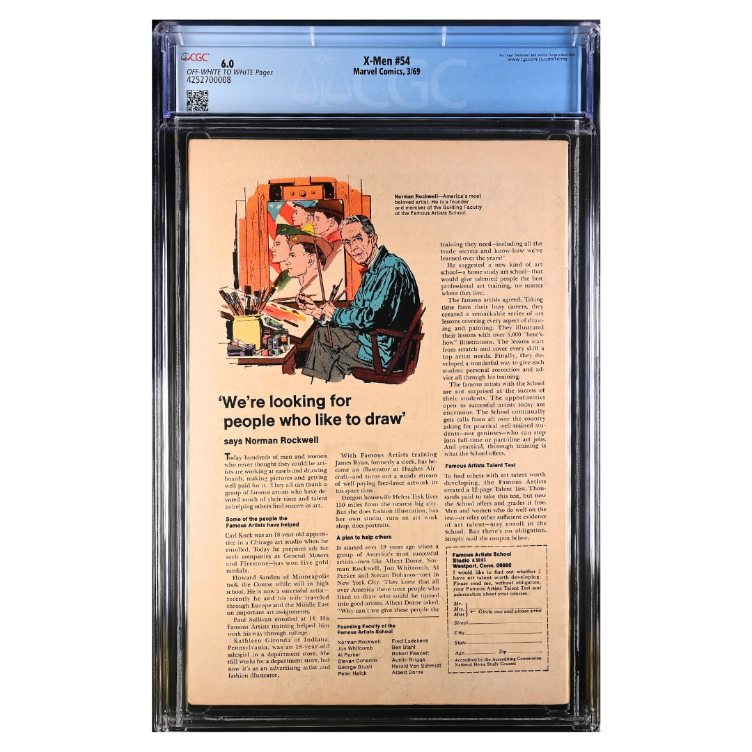 Uncanny X-Men #54 – 1st Appearance of Alex Summers (Havok) & The Living Pharaoh – CGC 6.0 – 1969 (Marvel Comics)