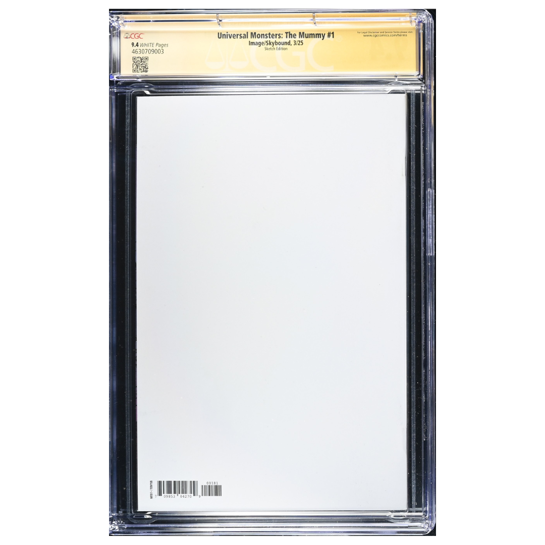 Universal Monsters: The Mummy #1 – Sam Rogers Signed & Sketched Blank Variant – CGC 9.4 SS – 2025 (Image/Skybound)