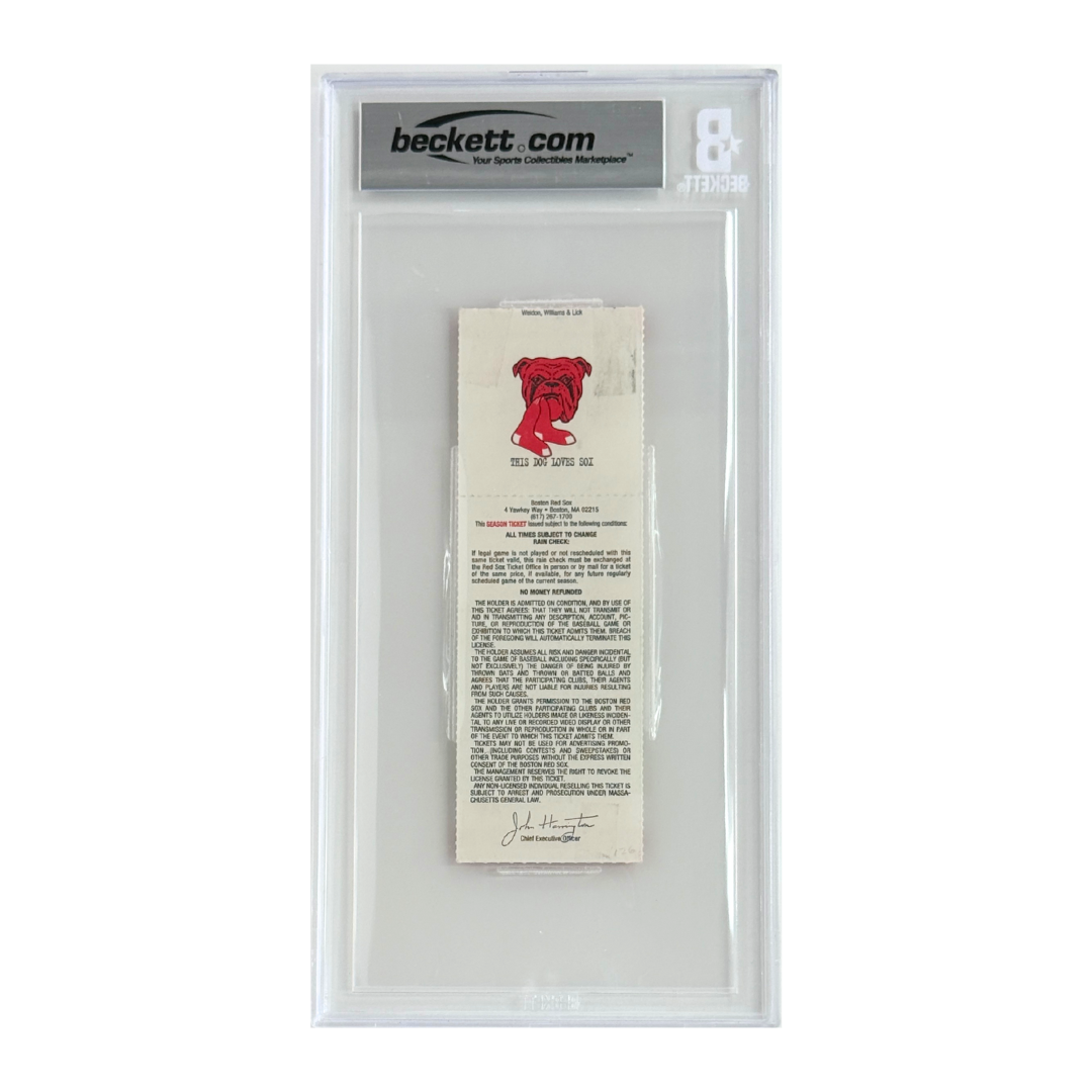 Boston Red Sox – Sept. 28, 1996 Game Ticket / Roger Clemens Autograph – BAS 6.0 (Auto 9) – 1996 (Fenway Park)