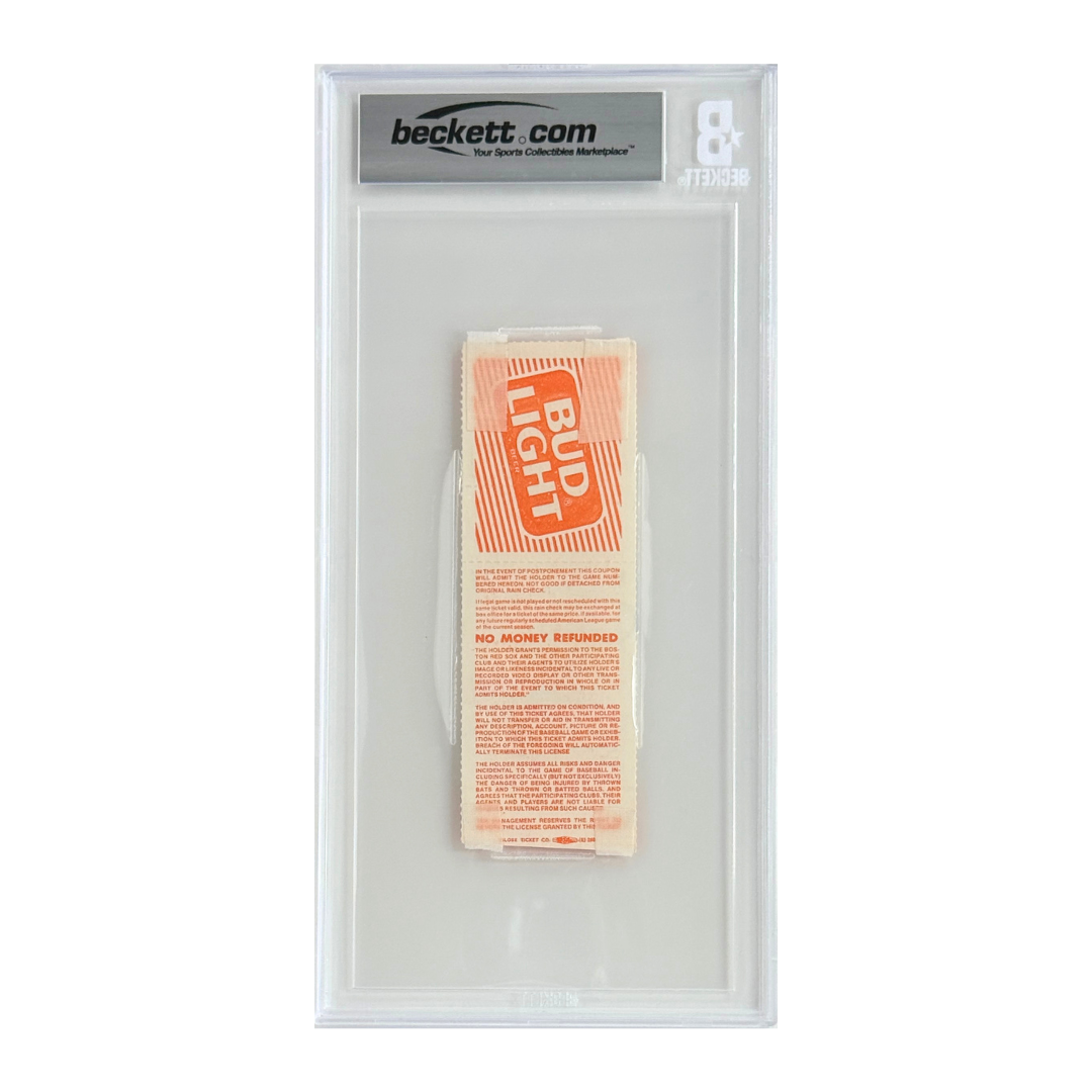 Boston Red Sox – Apr. 29, 1986 20-Strikeout Game Ticket / Roger Clemens Autograph – BAS 3.0 (Auto 9) – 1986 (Fenway Park)