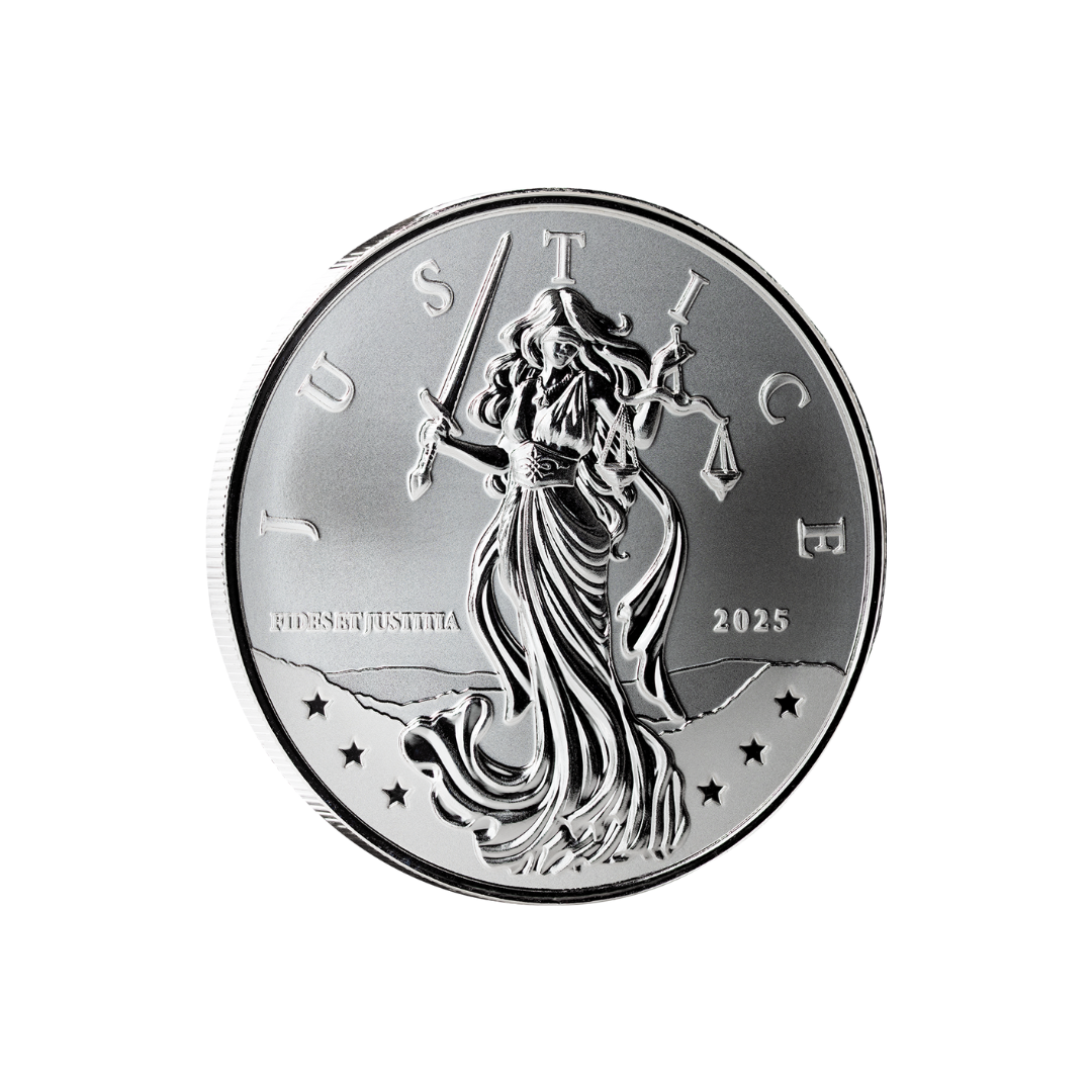 2025 Niue Lady Justice – Alpha Strike / Limited Mintage of 999 – 1 oz .999 Silver – BU – Niue (2025)