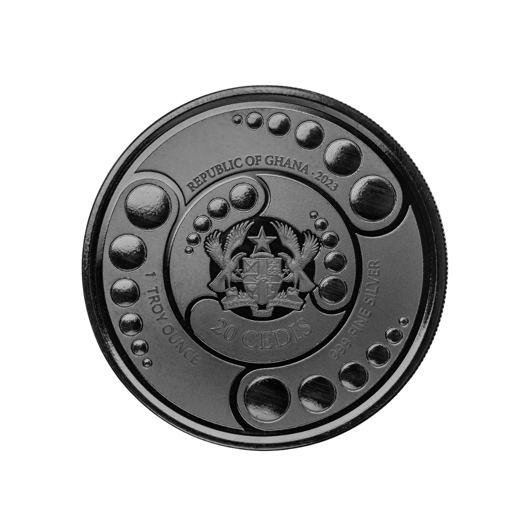 2023 Ghana Alien – Black Rhodium Plated / 3rd Edition – 1 oz .999 Silver – BU – Ghana (2023)
