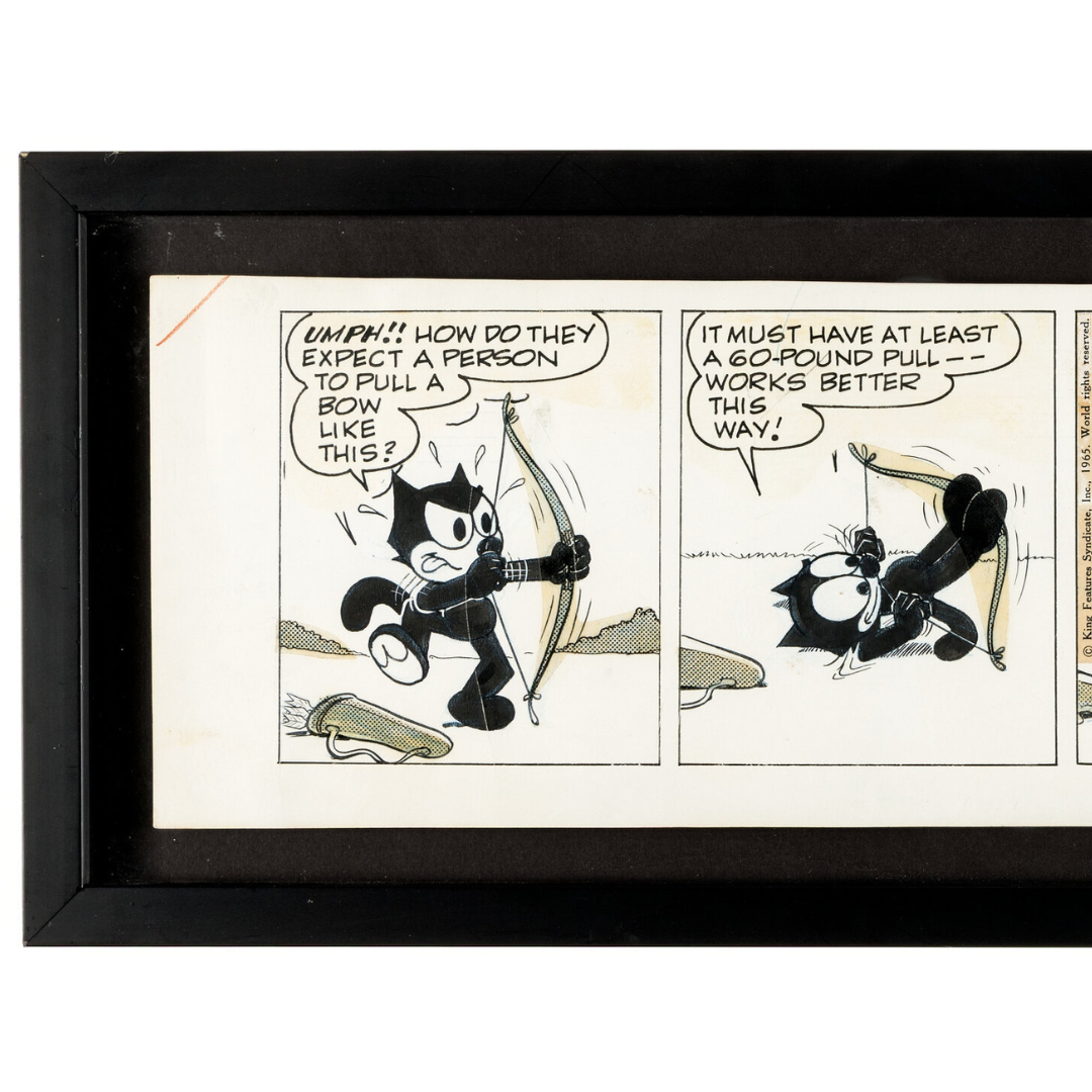 Felix the Cat Daily Comic Strip Original Art (4-29-1965) – Joe Oriolo Hand-Signed / Vintage Daily – VG – 1965 (King Features Syndicate)