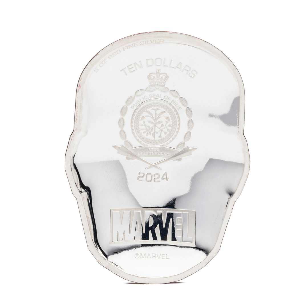 Marvel β Iron Man Helmet 5 oz Silver Collectible Coin β Ultra High Relief / Limited to 500 β Proof β 2024 (Niue)