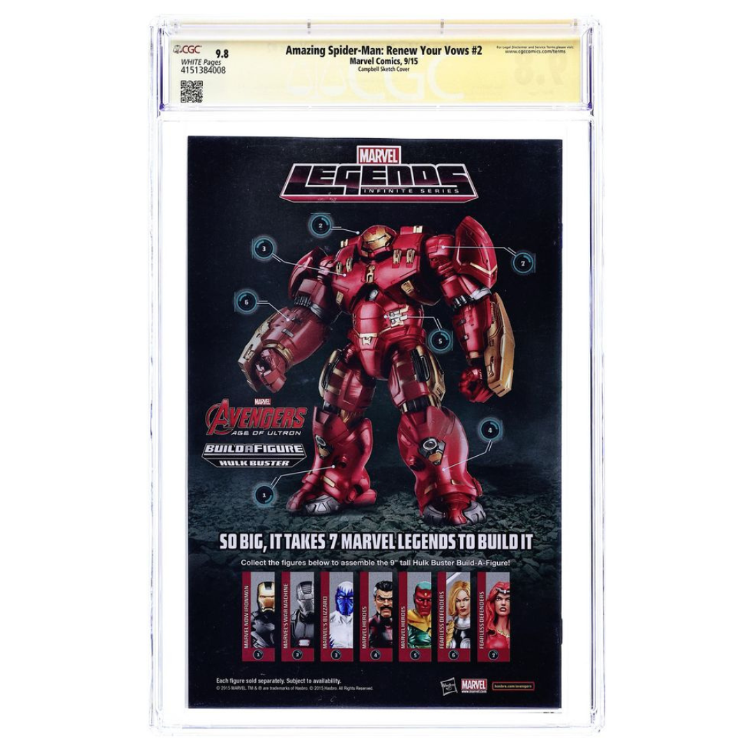 Amazing Spider-Man: Renew Your Vows #2 β 2015 SDCC Stan Lee / J. Scott Campbell B&W Variant β CGC 9.8 Signature Series β 2015 (Marvel)