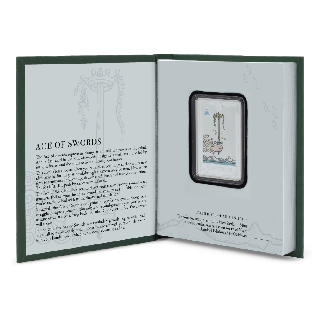 Ace of Swords Tarot Card β 1oz Silver Coin / Ultra-Limited Mintage β Proof β 2025 (Agoro)