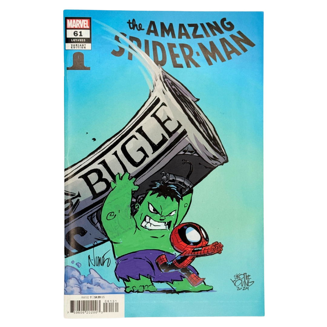 ChronoSet: Skottie Young x Eddie Nunez – Spidey’s 8 Deaths – Hulk & Venom Sketch Set – COAs Included – NM