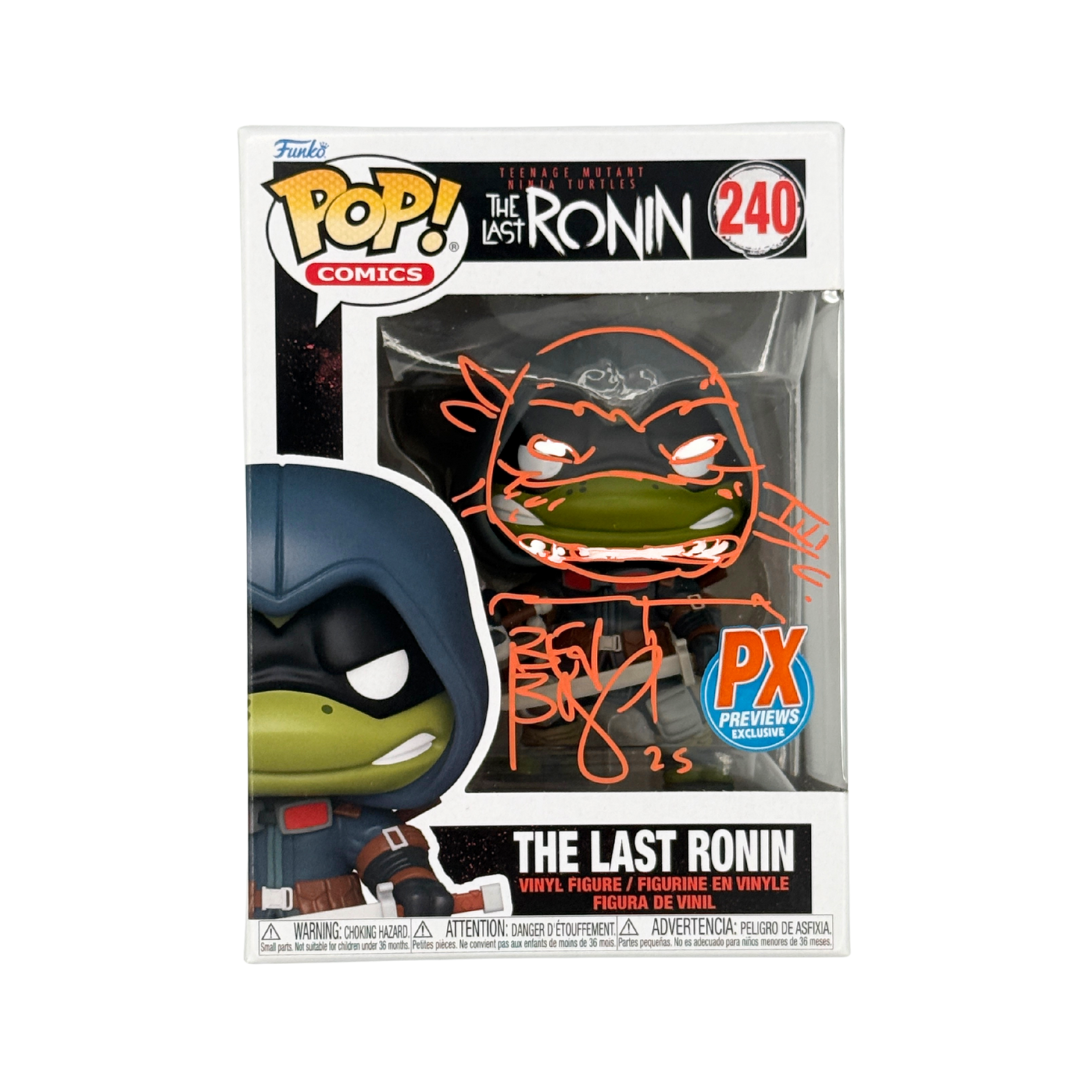 Last Ronin #240 PX Exclusive Funko Pop β Signed & Sketched by Ben Bishop β Michelangelo Sketch Perfectly Centered β With COA