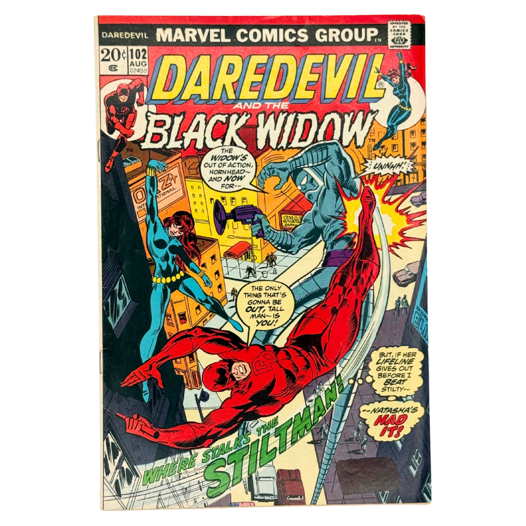 Daredevil #102 โ VF 7.0 โ 1st Marvel Work by Chris Claremont โ Stilt-Man Appearance (Marvel Comics, 1973)