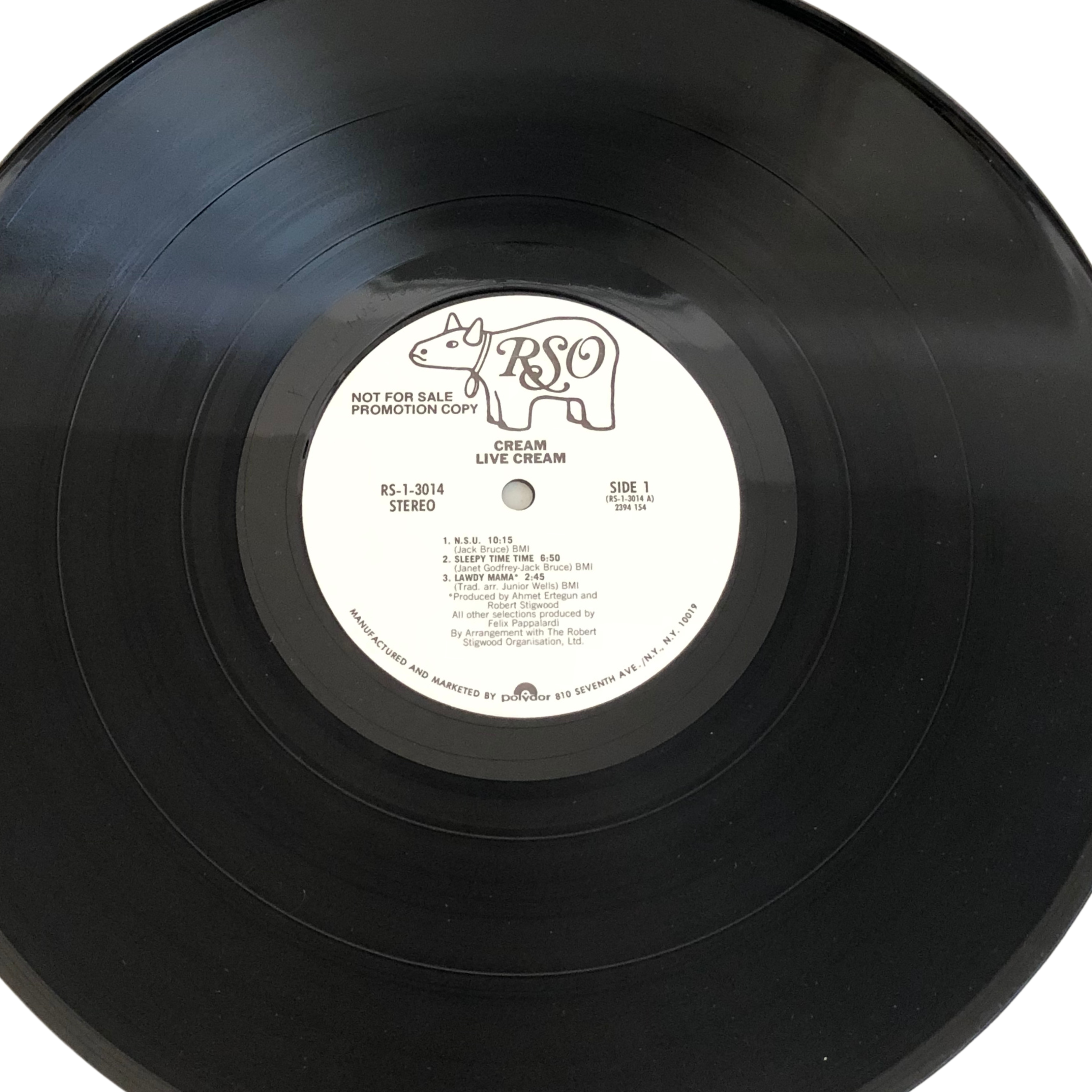 Live Cream Rare 'Not for Sale Promotional Copy' RSO 1977 - Vinyl LP - Used (Collectible)