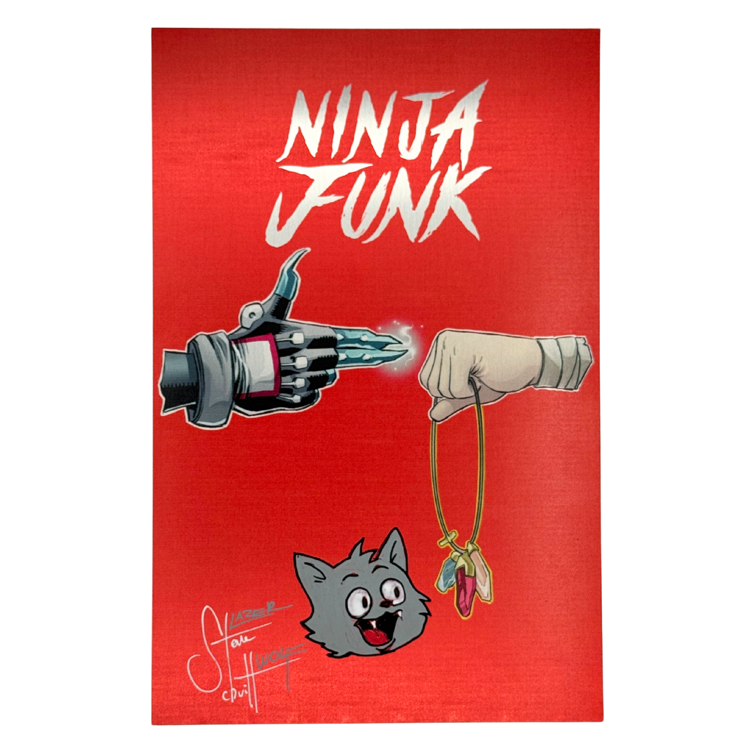 Ninja Funk #1 β Metal Cover β Signed & Sketched by Steve Schuitt β NYCC Exclusive β Ultra Rare (Whatnot Publishing, 2022)