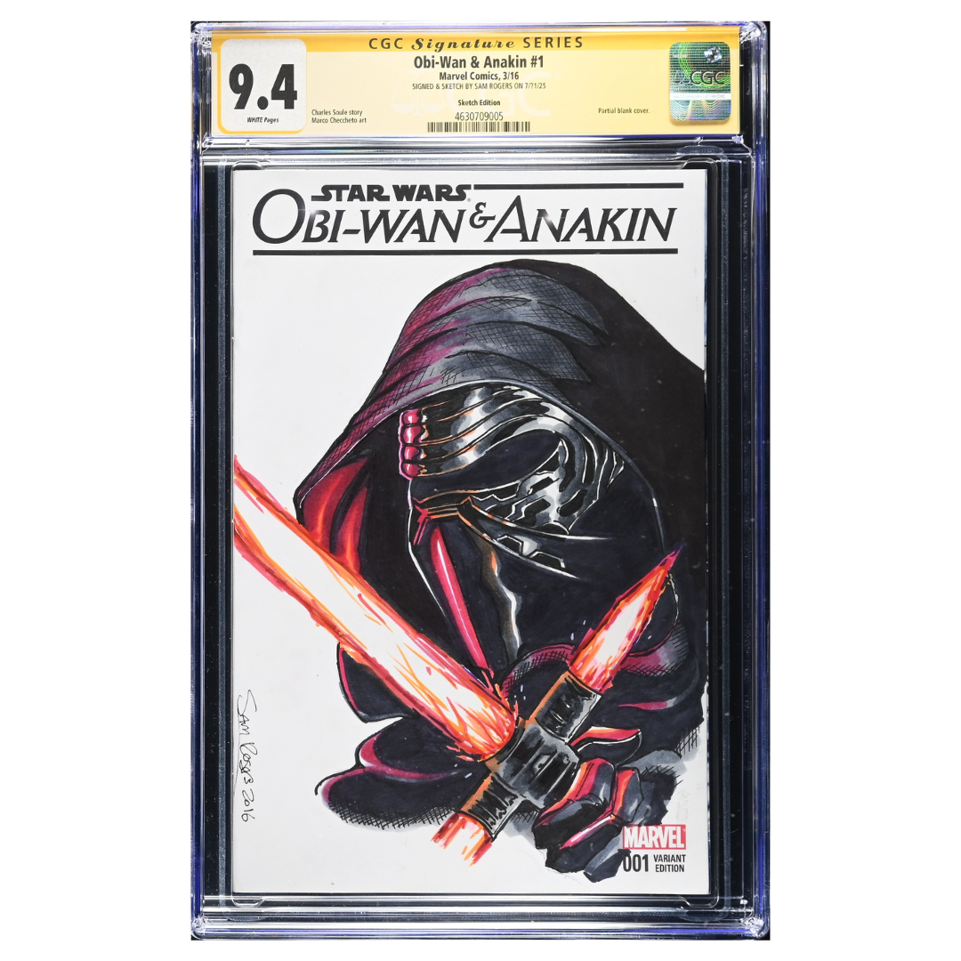 Obi-Wan & Anakin #1 – Sam Rogers Signed & Sketched Blank Variant (Kylo Ren) – CGC 9.4 SS – 2016 (Marvel)