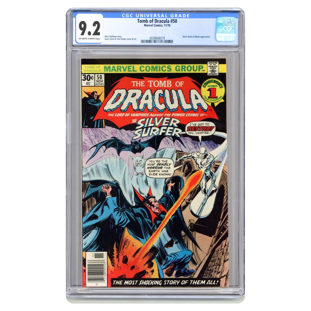 Tomb of Dracula #50 – Dracula vs. Silver Surfer / Colan & Palmer Cover – CGC 9.2 – 1976 (Marvel Comics)