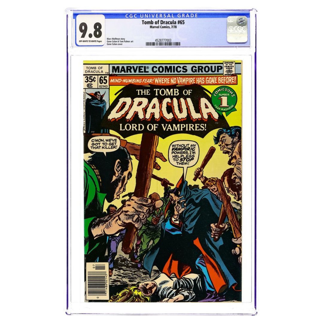 Tomb of Dracula #65 – Dracula Becomes Mortal / Colan & Palmer Cover – CGC 9.8 – 1978 (Marvel Comics)