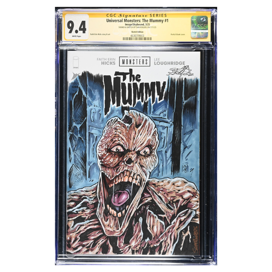 Universal Monsters: The Mummy #1 – Sam Rogers Signed & Sketched Blank Variant – CGC 9.4 SS – 2025 (Image/Skybound)