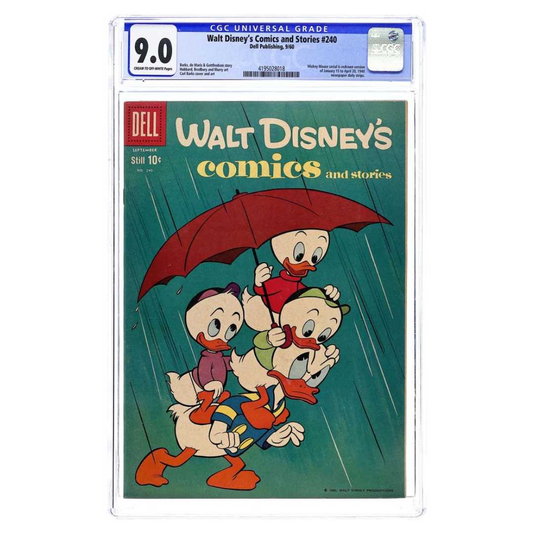 Walt Disney’s Comics and Stories #240 – Carl Barks Cover / Donald Duck “The Fraidy Falcon” – CGC 9.0 – 1960 (Dell Publishing)