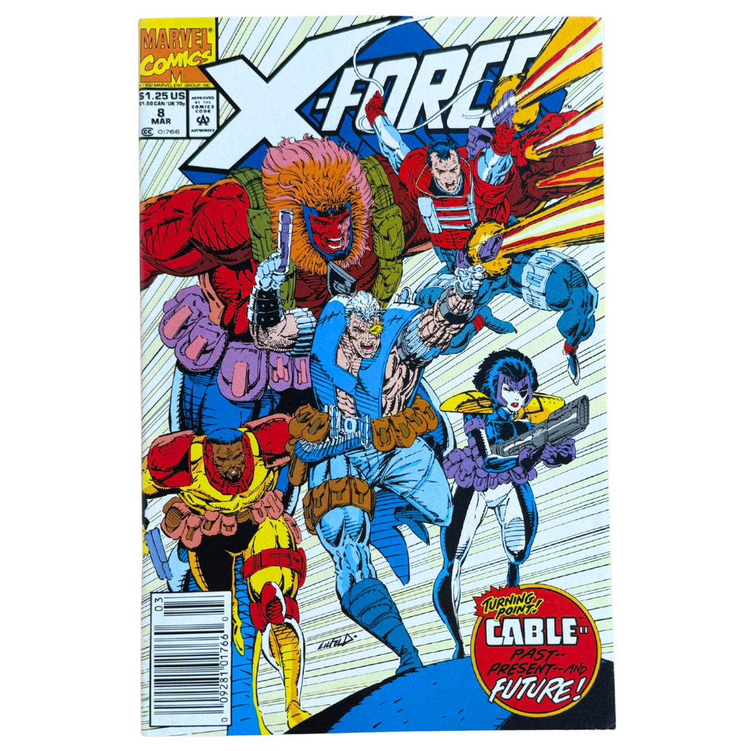X-Force #8 β 1st Origin of Cable / Newsstand Edition β VF β 1992 (Marvel)