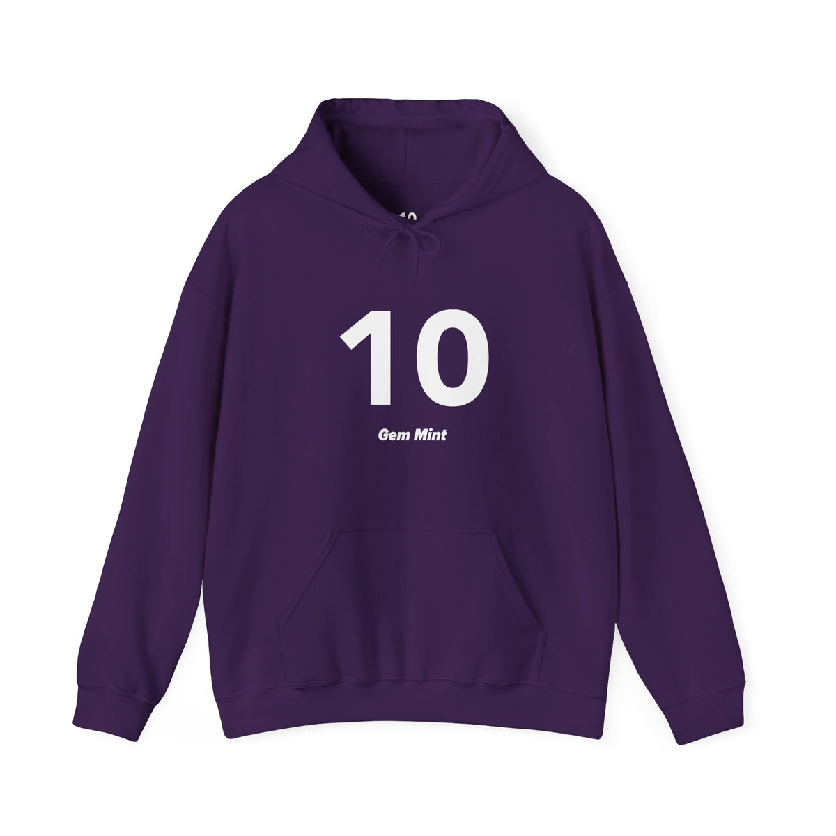 10 Gem Mint - Unisex Hoodie - Full Chest - White Text