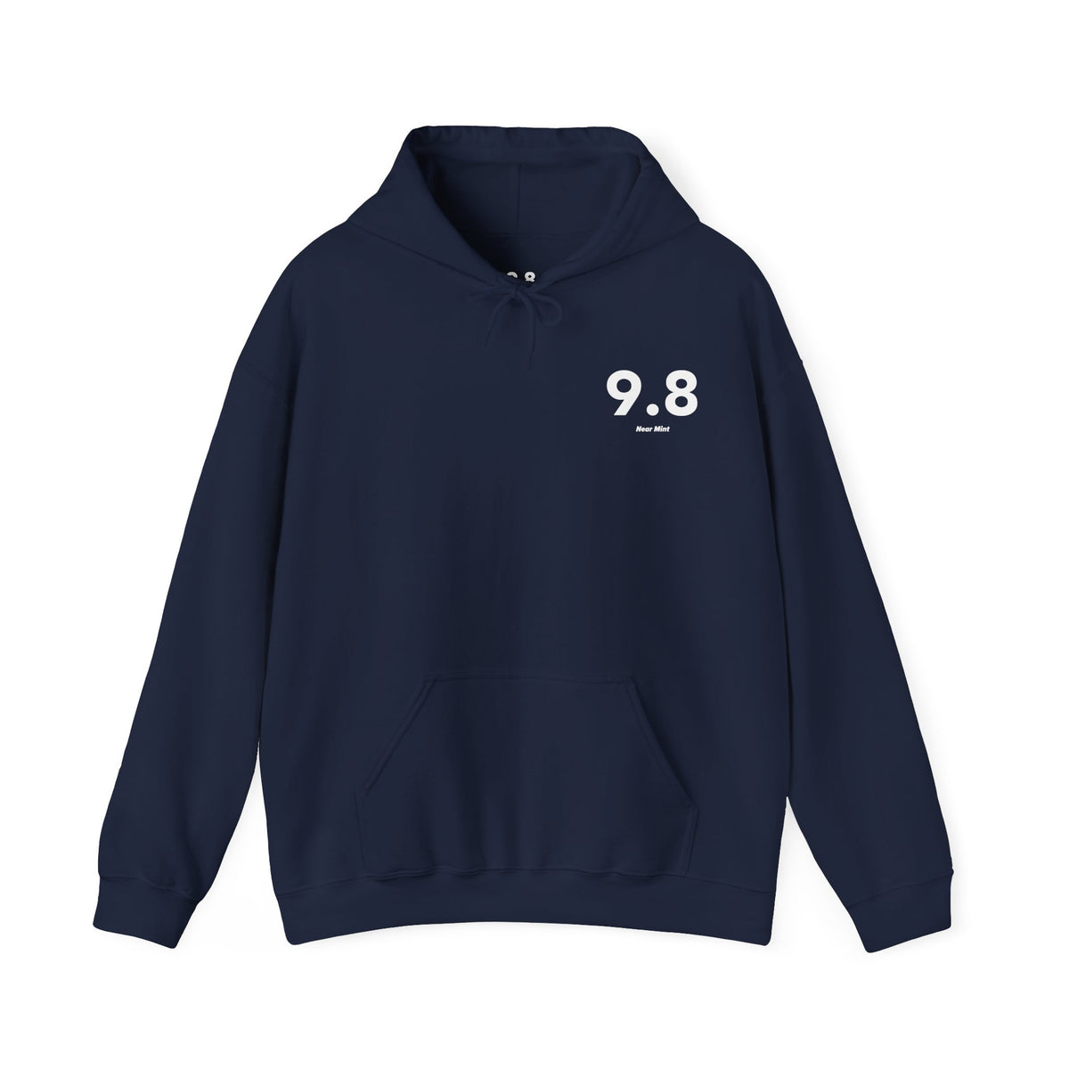 9.8 Near Mint - Unisex Hoodie - Left Chest - White Text