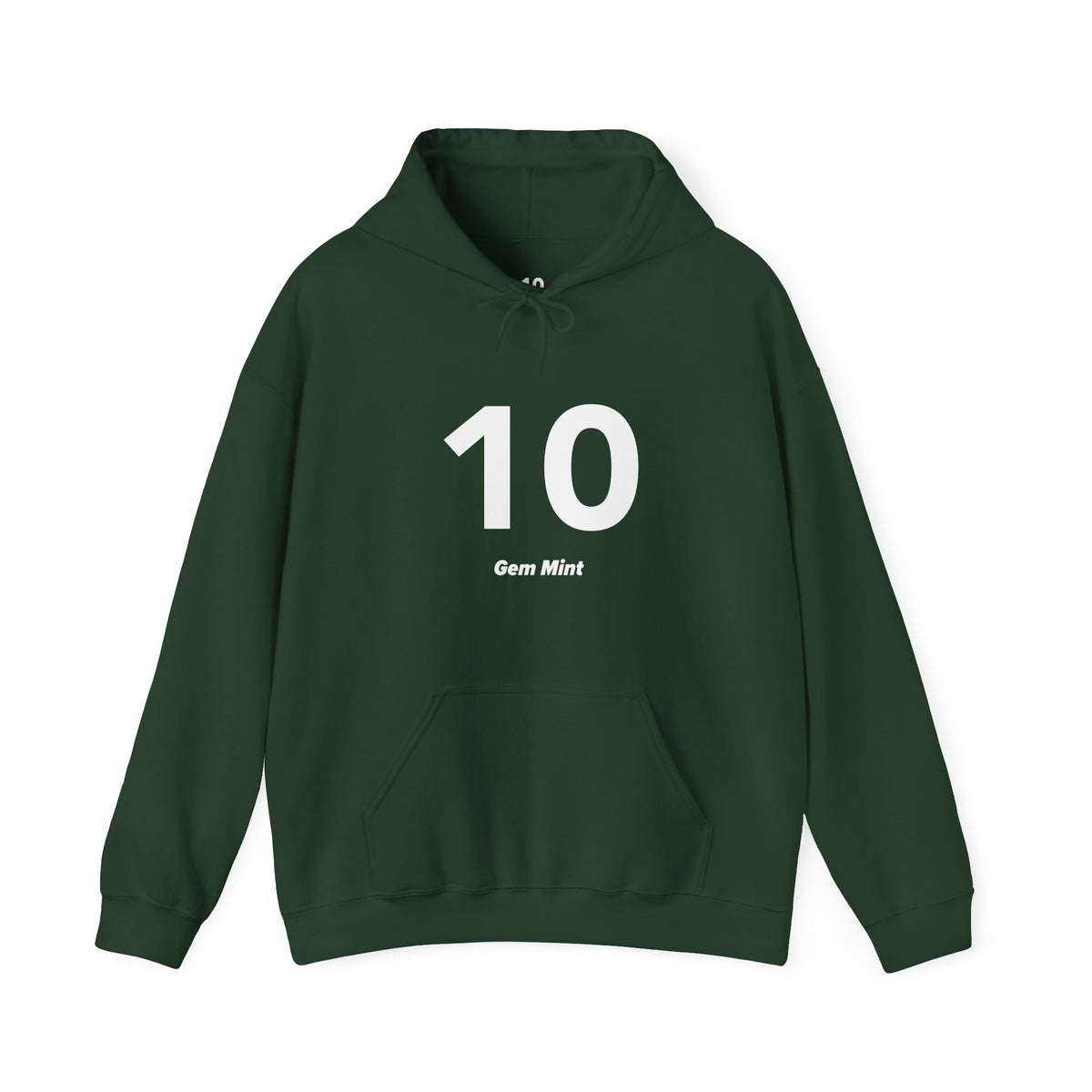 10 Gem Mint - Unisex Hoodie - Full Chest - White Text