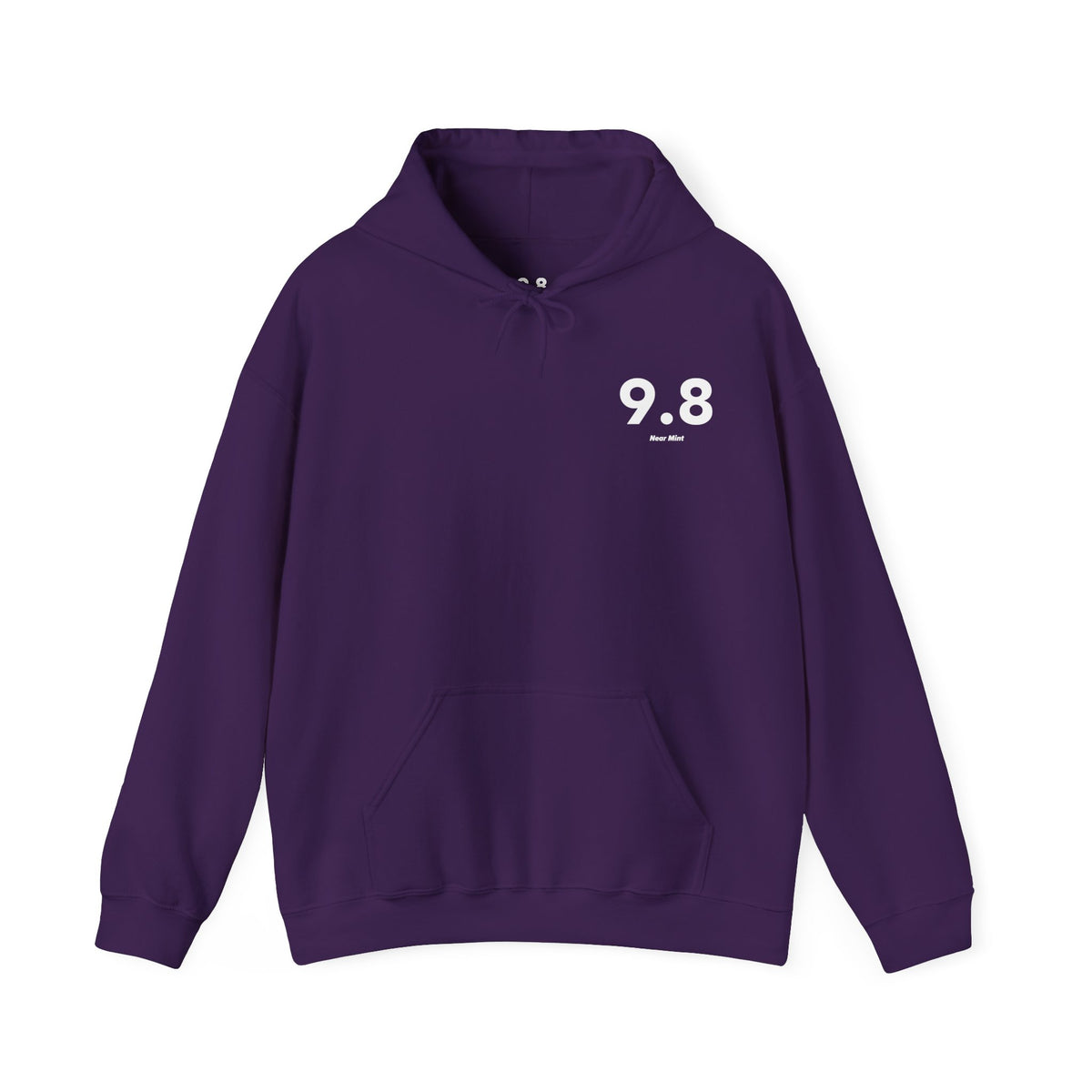 9.8 Near Mint - Unisex Hoodie - Left Chest - White Text