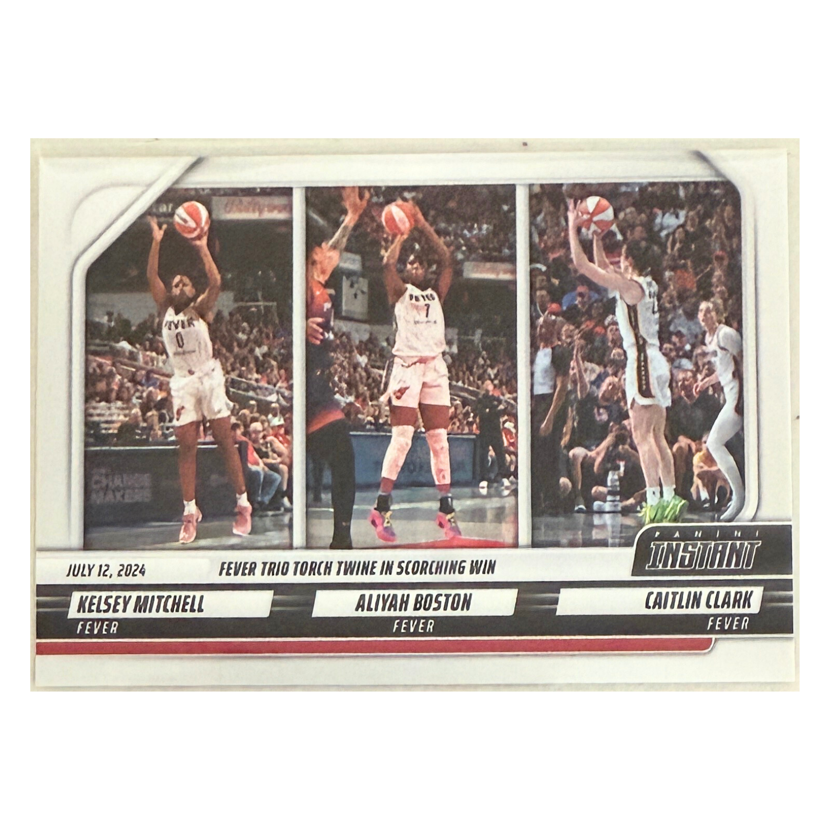 2024 Panini Instant #147 Caitlin Clark RC / Kelsey Mitchell / Aliyah - NM