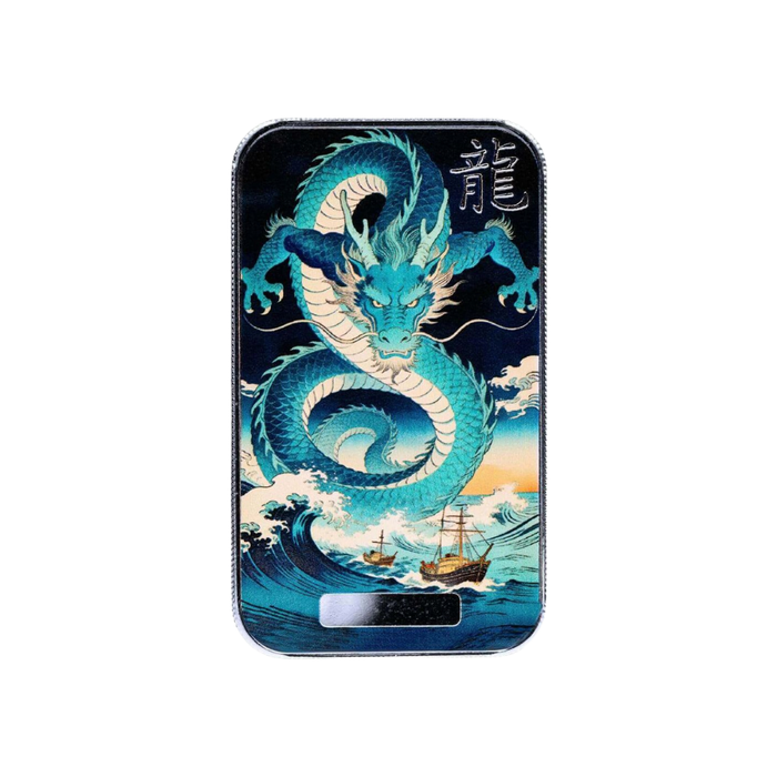 2026 Dragon Cānghǎi Boundless Sea – 1 oz .999 Fine Silver Colorized Bar – Scottsdale Mint – Brand New