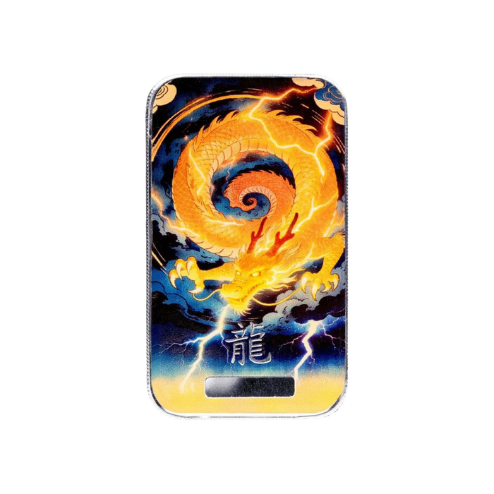 2026 Dragon Tiāndiàn Lightning – 1 oz .999 Fine Silver Colorized Bar – Scottsdale Mint – Brand New
