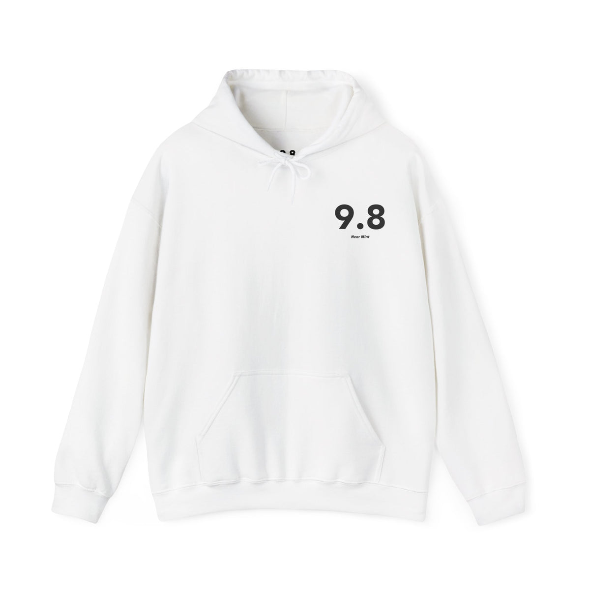 9.8 Near Mint - Unisex Hoodie - Left Chest - Black Text