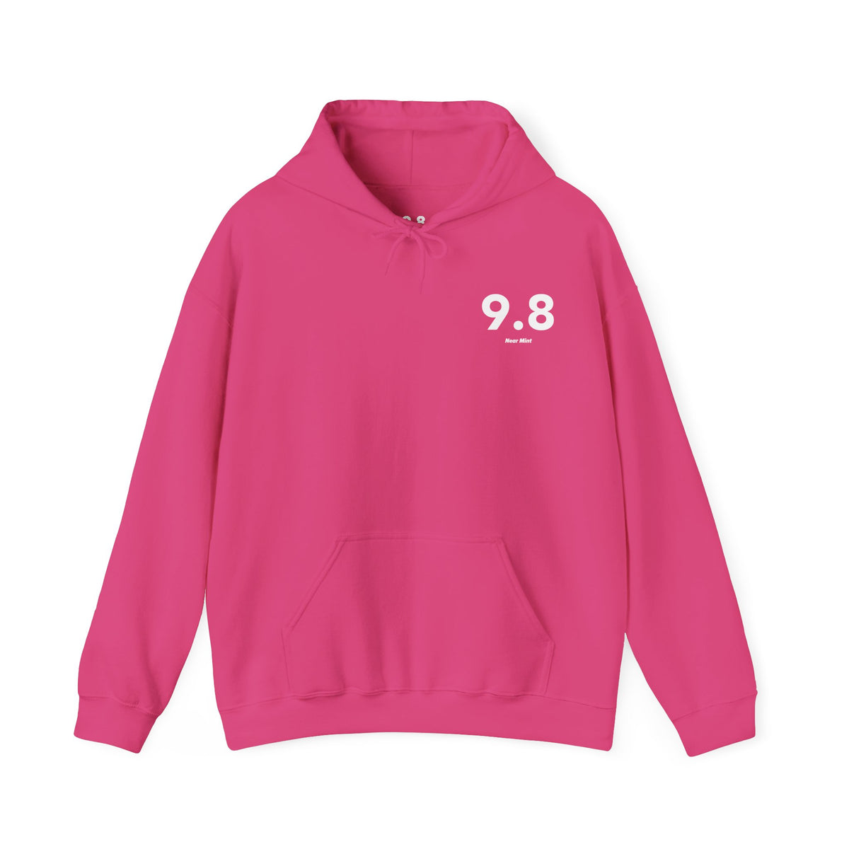 9.8 Near Mint - Unisex Hoodie - Left Chest - White Text
