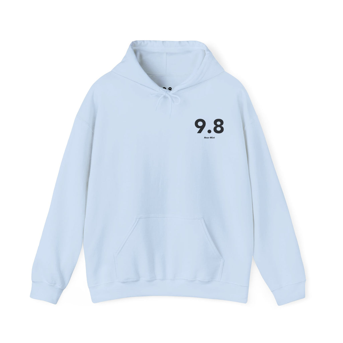 9.8 Near Mint - Unisex Hoodie - Left Chest - Black Text