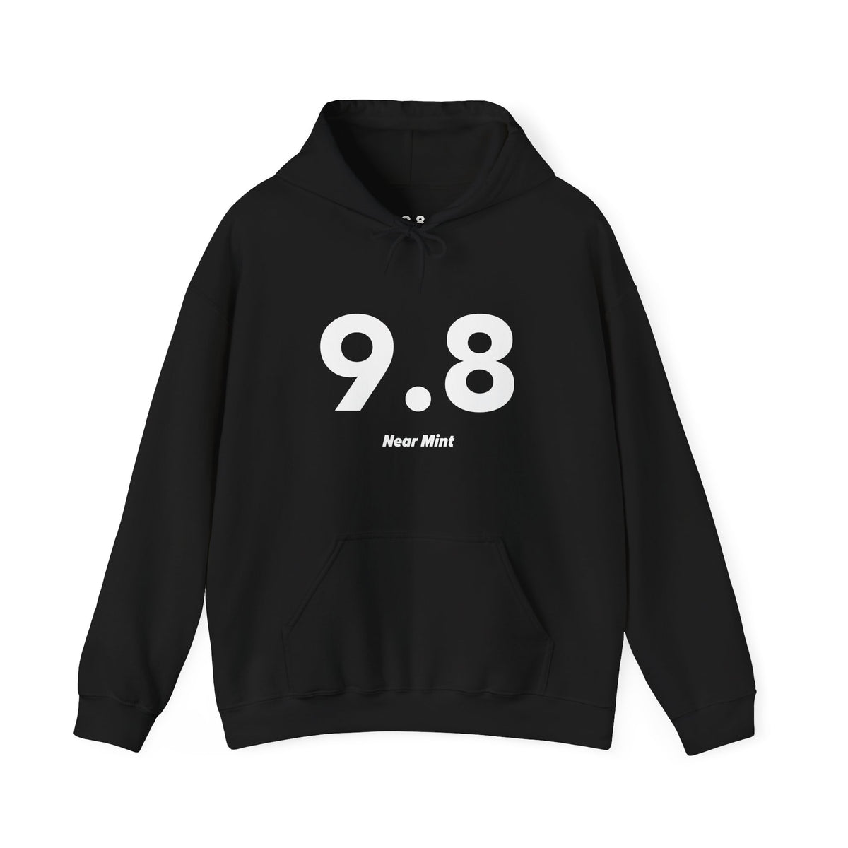 9.8 Near Mint - Unisex Hoodie - Full Chest - White Text