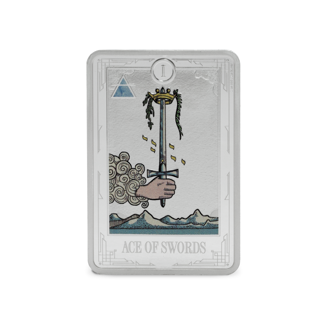 Ace of Swords Tarot Card – 1oz Silver Coin / Ultra-Limited Mintage – Proof – 2025 (Agoro)