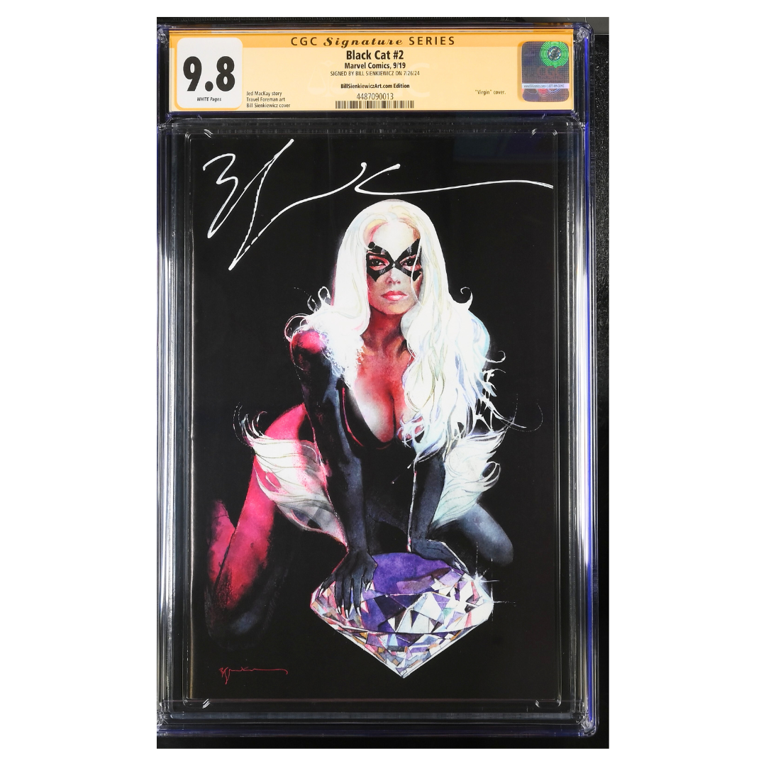 Black Cat #2 – CGC 9.8 SS – Virgin Variant – Signed by Bill Sienkiewicz – Limited to 1,000 – 2019 SDCC Exclusive (Marvel Comics)