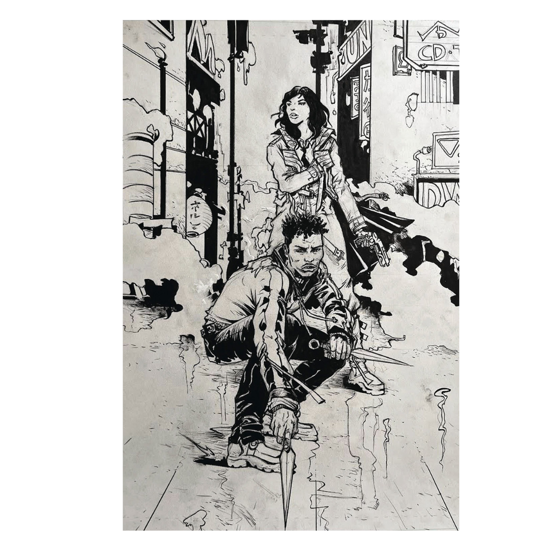 Blade Runner Tokyo Nexus (2024 Titan) #1G Black & White Inks Virgin Cover