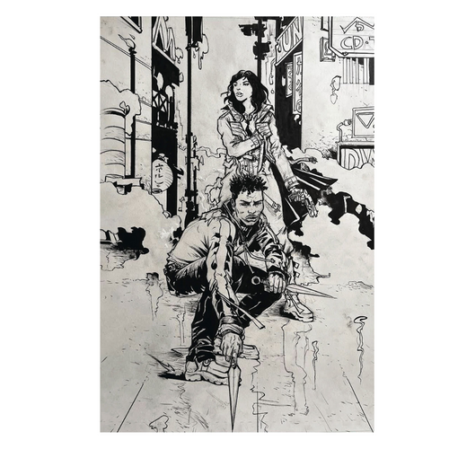 Blade Runner Tokyo Nexus (2024 Titan) #1G Black & White Inks Virgin Cover