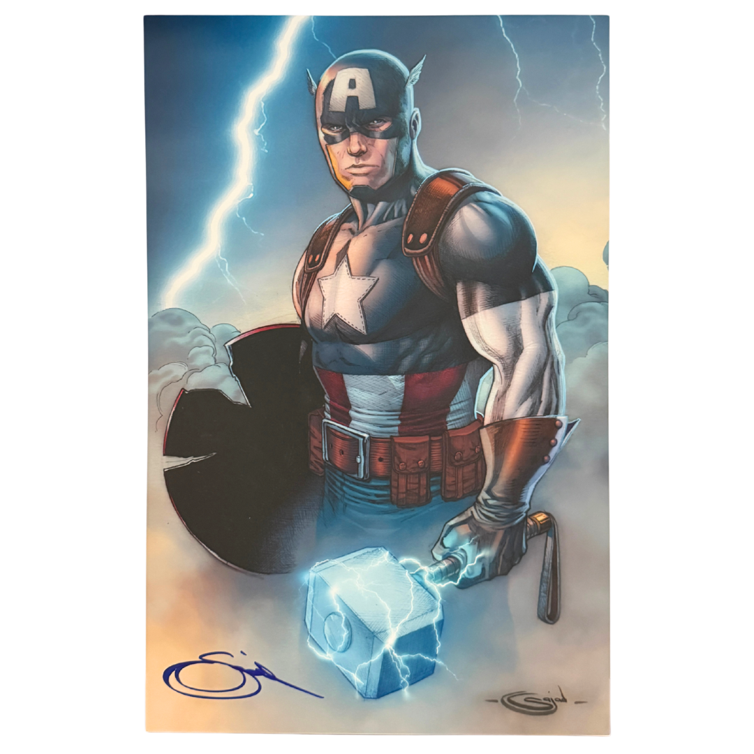 Captain America Mjölnir – 11" x 17" Art Print – Signed by Sajad Shah – Brand New