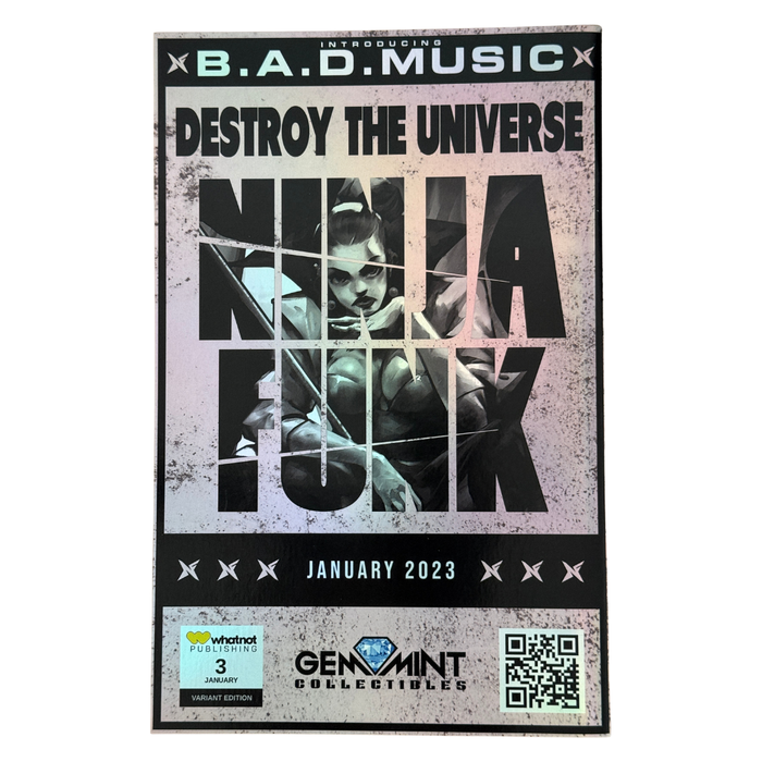 Ninja Funk #3 – NM – Super Mario 3 Foil Variant – Signed with Wario Sketch – 2023 (Whatnot Publishing)