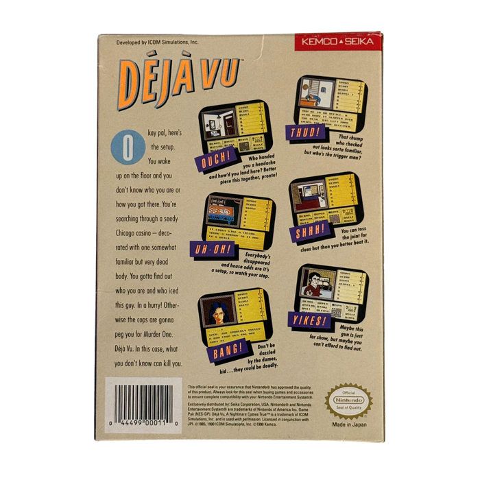 Déjà Vu – NES – CIB – NTSC (US/Canada)