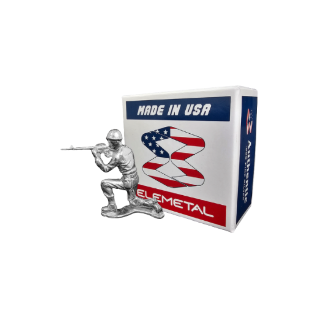Kneeling Rifleman Silver Soldier – .999 Fine Silver – 1.2 troy oz (Elemetal)